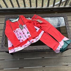 Matilda Jane Festive Red and Pink Kids Set Size 6 NWT